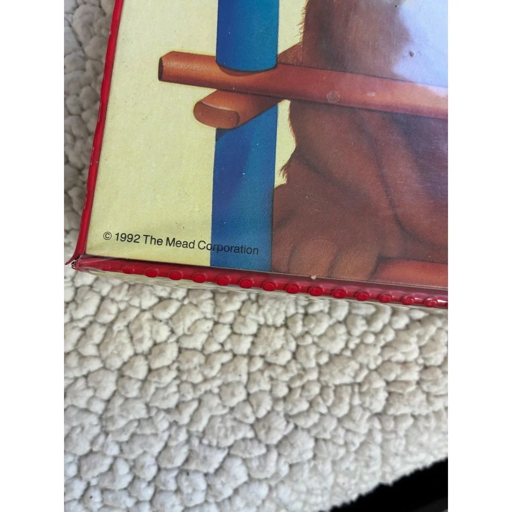 Vintage 1992 Mead Trapper Keeper Golden Retriever Puppies Red 3 Ring Binder 90s